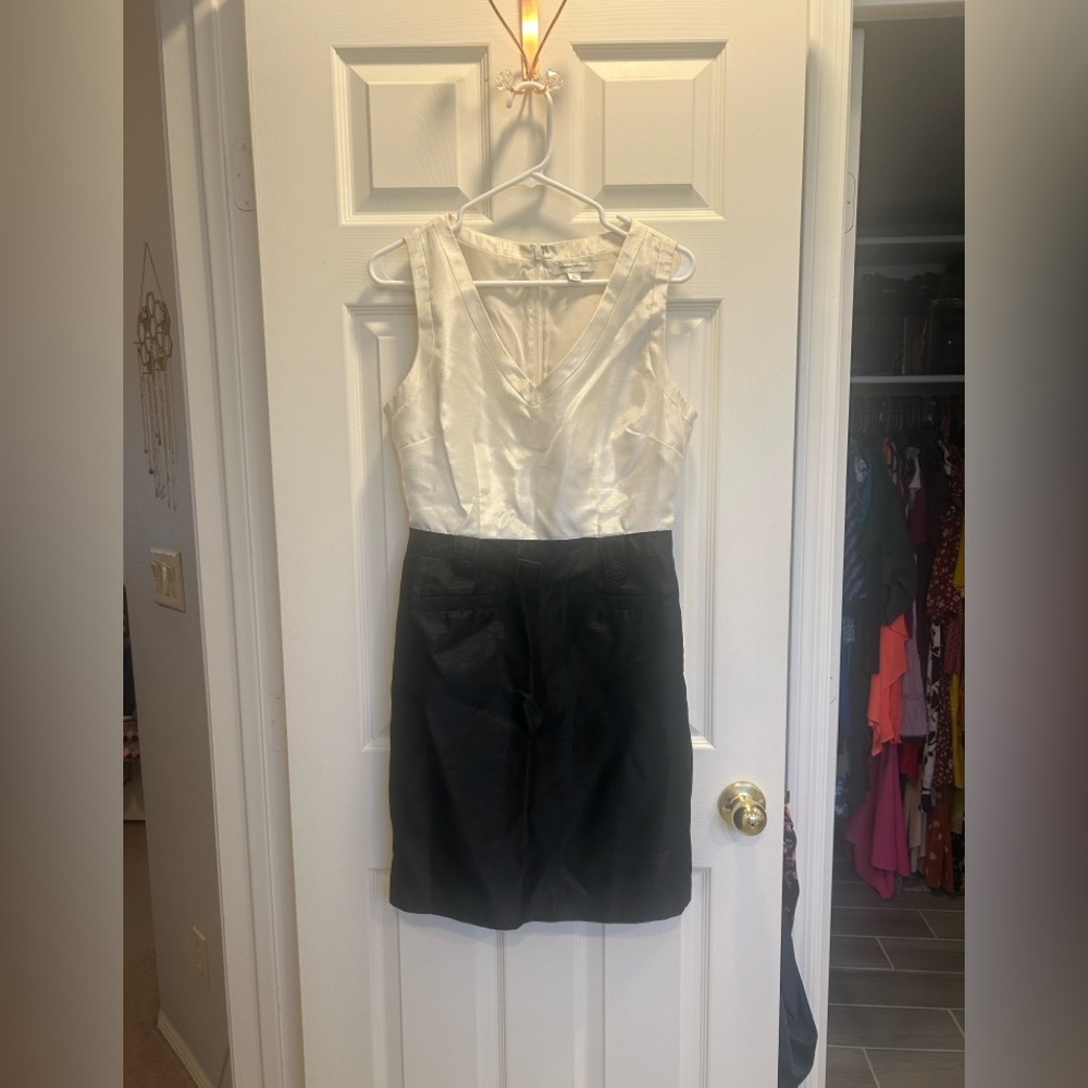 Banana Republic Black and White Sleeveless Dress